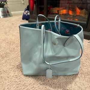 Coach Light Blue Tote Bag